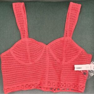 Red Crochet Crop Top